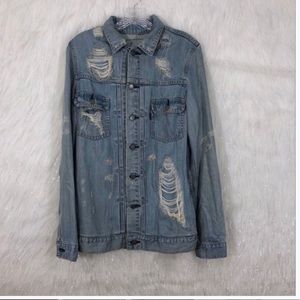 SALE🎈 Moussy distressed trucker jacket medium